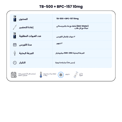 TB-500 + BPC-157 10mg - Wolverine Stack + FREE BAC WATER