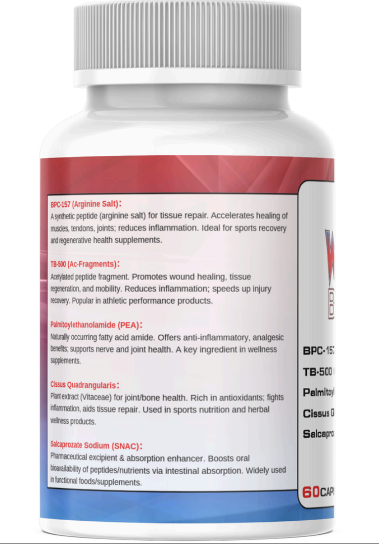Wolverine (BPC-157 1000mcg + TB500 1250mcg) 60 Capsules